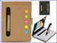 Cuadernos reciclados con Bolígrafo post it y bloc - Bolígrafos y Lápices - Regalos ECOLOGICOS - Regalos para empresas